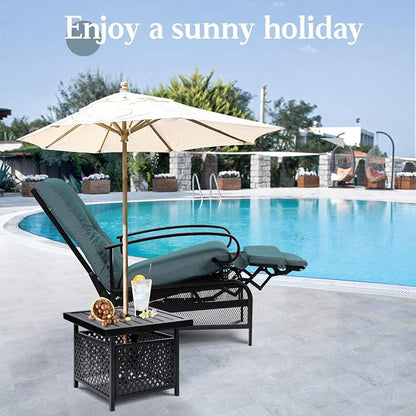 SUNCROWN Outdoor Recliner Chair Patio Adjustable Recliner Chair and Side Bistro - Image 2