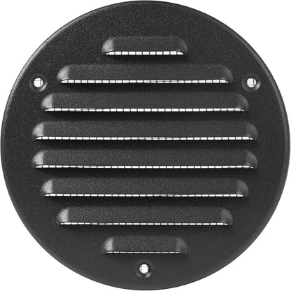 Square Ventilation Grille / 5" Inch Inside Measurement/Black Metal Air Vent Louver - Inside/Outside use/Ø 5.25" Inch Outer Measurement
