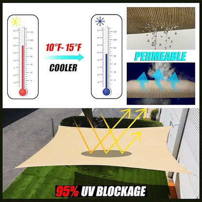 Royal Shade 22' x 22' Blue Rectangle Square Sun Shade Sail Order to Make - Image 2