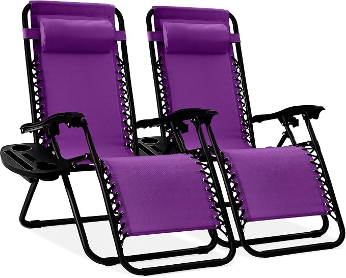 Best Choice Products Set of 2 Adjustable Steel Mesh Zero Gravity Lounge Chair by Unknown