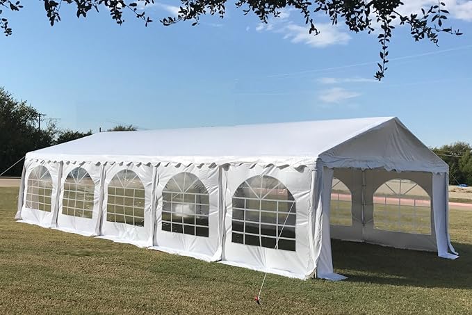 DELTA 32'x16' PVC Party Tent,Fire Retardant Wedding Tent Canopy,Outdoor Event Shelter, Garden Gazebo,with Waterproof Top,Galvanized Steel Poles,Carry Bags