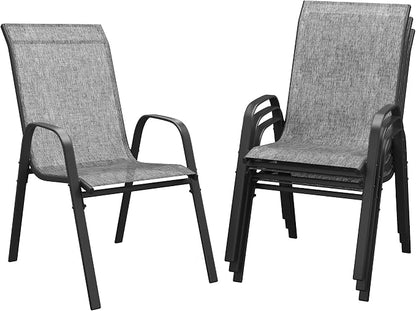 DIFY Patio Chairs Set of 4, Stackable Outdoor Dining Chairs Set by DIFY