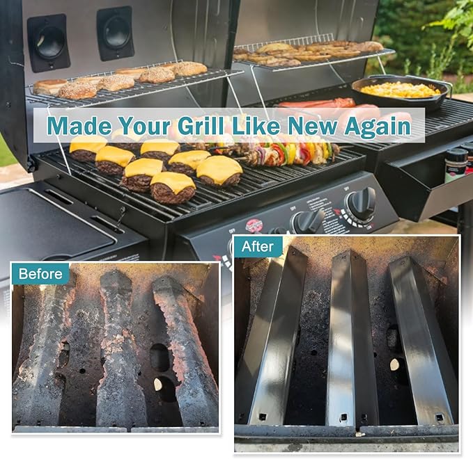 Criditpid Grill Replacement Parts for Chargriller 5050, 5650, 3001, 5072, 3008, Grill Grates, Heat Plate Tent, Burners, Hanger Bracket, Igniter and Warming Rack for Char Griller 5650 Replacement Parts