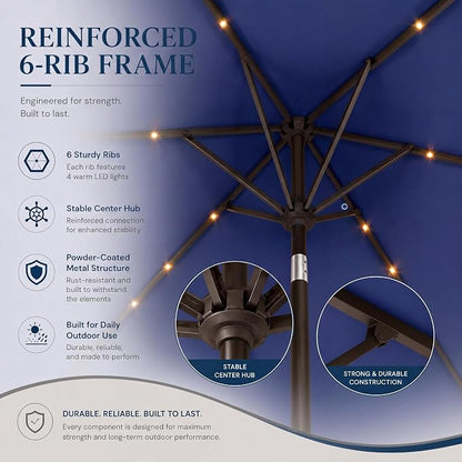 6.5 x 10ft Rectangular Patio Umbrella - Image 4