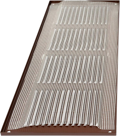 Repa Market Air Vent Cover 16x6 Inch (Outer Dimensions) Brown Galvanized Steel Louvered Grill Cover with Mesh Screen/Wall or Ceiling Vent/HVAC Register for Indoor and Outdoor Ventilation