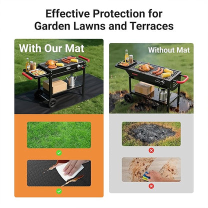 Lancryen 2025 Thickened 40 x 60 inch Under Grill Mat for Outdoor and Indoor, Double-Sided Fireproof Grill Pad, Indoor Fireplace/Fire Pit Mat, Oil-Proof Waterproof BBQ Protector for Decks and Patios