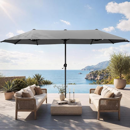 HERA'S PALACE 13 ft Large Double-Sided Twin Patio Umbrella, Outdoor Market by HERASPALACE