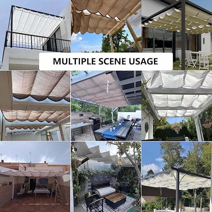 Outdoor Retractable Pergola Canopy 3' x 11' Waterproof Shade Cover - Image 7