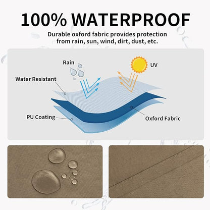 Easy-Going 100% Waterproof Outdoor Curtains 54x84 inch, Sand | Windproof - Image 2