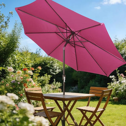 9' Outdoor Patio Umbrella, Outdoor Table Umbrella, Yard Umbrella, Market - Image 7