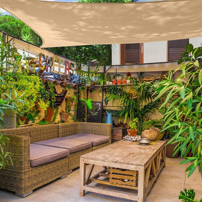 AsterOutdoor Sun Shade Sail Rectangle 10' x 10' UV Block Canopy - Image 9