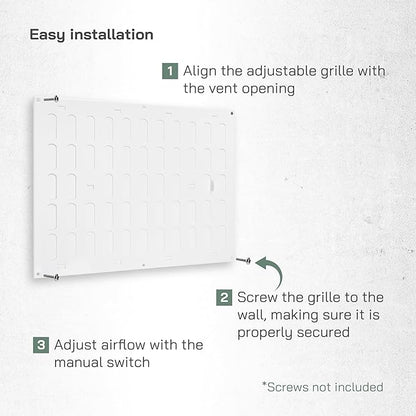 Vent Systems 16" x 12" Inch (Outer Dimensions) Metal Air Vent Grille - White Adjustable Register Vent Cover - Open/Close Air Supply Intake Wall Vent - Heating/Cooling Ceiling Grille for House, Garage