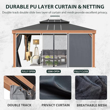 12'x16' Hardtop Gazebo, Galvanized Steel Double Roof - Image 6