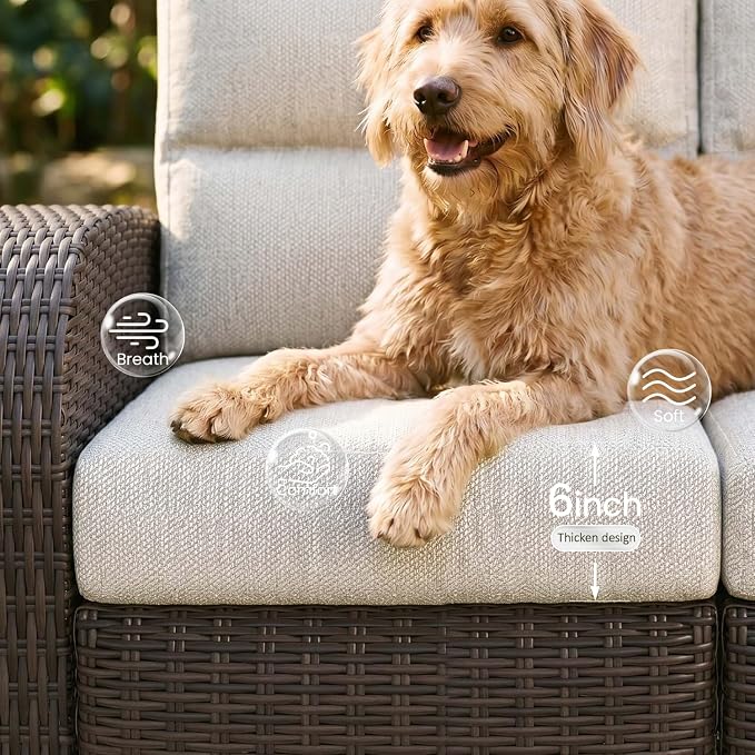Oversized Wicker Outdoor Swivel Glider Recliner - Image 4