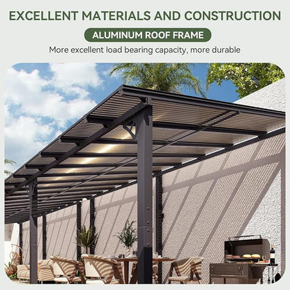 Aoxun 34’x10’ Gazebo with Aluminum Frame & Polycarbonate Panel, Outdoor Patio - Image 6