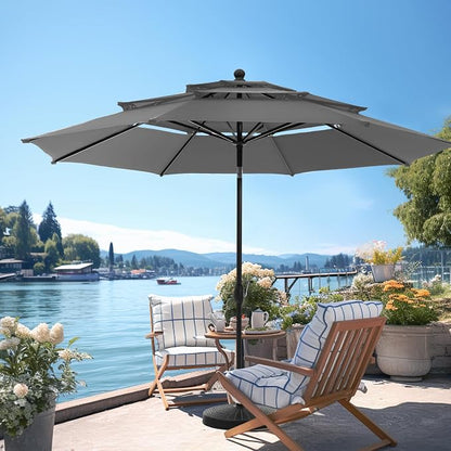 PHI VILLA 10ft Outdoor Patio Umbrellas, 3 Tier Vented Table Umbrella, 1.5" Pole - Image 7