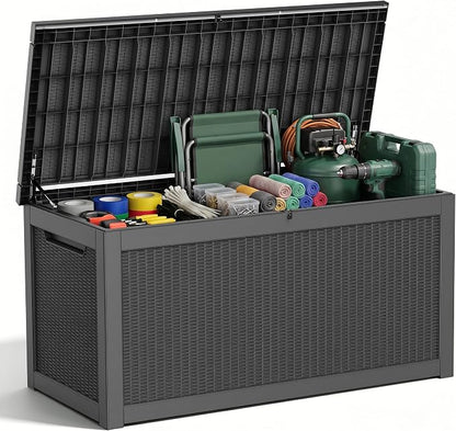 320 Gallon Outdoor Deck Box, Lockable Waterproof Outdoor Storage Boxes by MAIUSCOLI