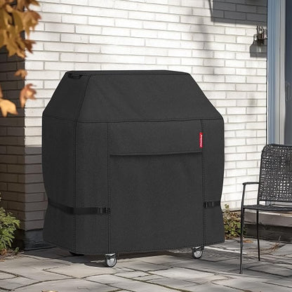 Porch Shield 62W x 24D x 48H inch Premium Gas Grill Cover Up to 60 inch, Waterproof and Fade Resistant 600D BBQ Covers for Weber, Brinkmann, Char-Broil and More, Black