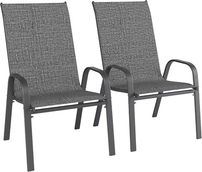 Patio Chairs Set of 2, Outdoor Dining Chairs Stackable by furniture