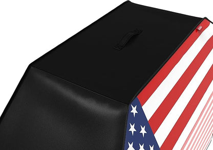 58" Heavy Duty Waterproof Gas Grill Cover fits Weber Char-Broil Coleman Gas Grill-Black,American Flag.