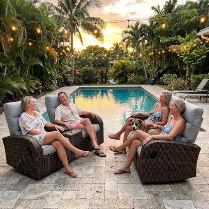Oversized Wicker Outdoor Recliner Lovseat - Image 3