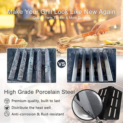 Criditpid Grill Replacement Parts for Weber Genesis 300 Series with Front Control Knob, Flavorizer Bars, Heat Deflector, Burners & Grill Grates for Weber 310 S310 E320 E330 S330 EP310 Grills