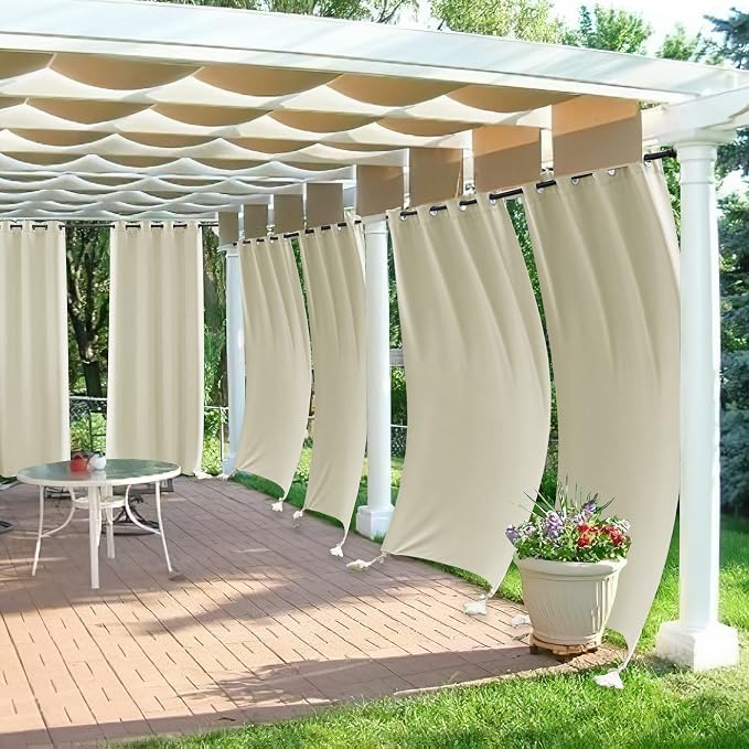 RYB HOME Outdoor Curtains for Patio Waterproof, Windproof - Image 5
