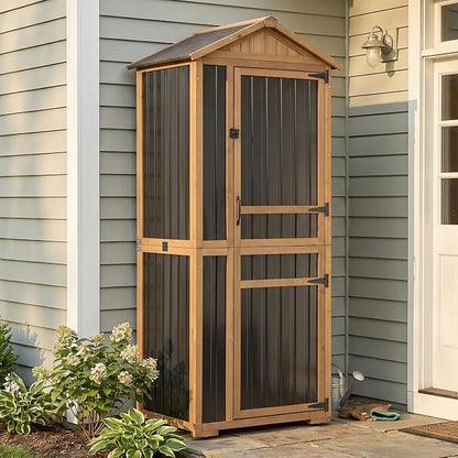 Outdoor Storage Cabinet, Extra-Tall Shed by PETSCOSSET