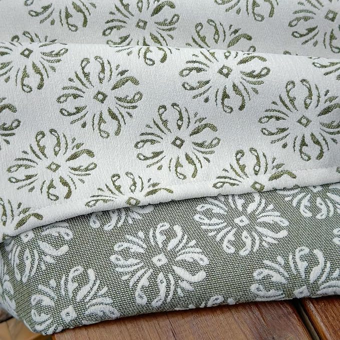 Rectangle Gingham Tablecloth, Jacquard Wrinkle Free Table Cloth, French Retro Country Table Cover for Dining, Farmhouse, Wedding - 54''x72'', White Green
