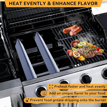 17.5 Inch Flavorizer Bars for Weber Genesis 300 Gas Grills with Front-Mounted Control for Genesis E310, E320, E330, S310, S320, S330, Replacement for Genesis Grill Parts 7620, 5 PCS, Porcelain Steel