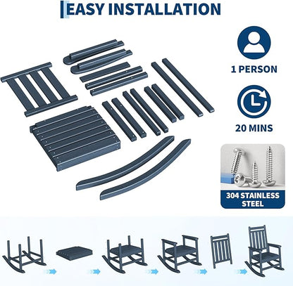 HDPE Rocking Chair Outdoor Set of 4 - Image 6