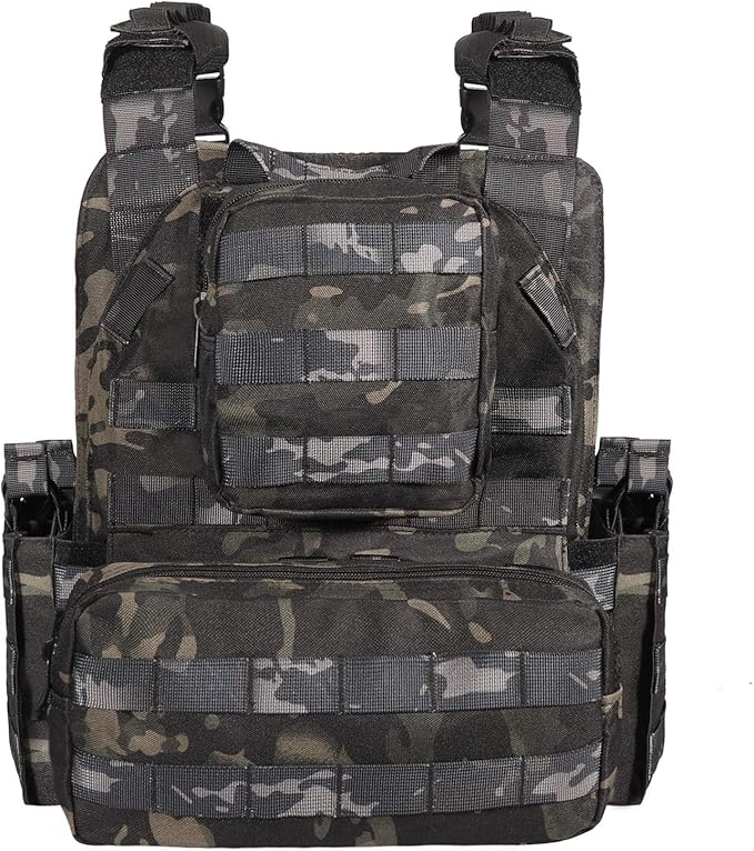 BOMTURN 1000D Tactical Vest for Men Quick Release Modular Vest Adjustable Vest Outdoor