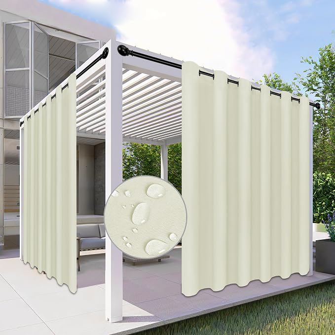 Easy-Going 100% Waterproof Outdoor Curtains 110x120 inch, Gazebo and Pergola 1 by Easy-Going