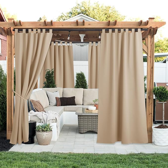 NICETOWN 2 Pieces Outdoor Curtainss Waterproof - Image 2