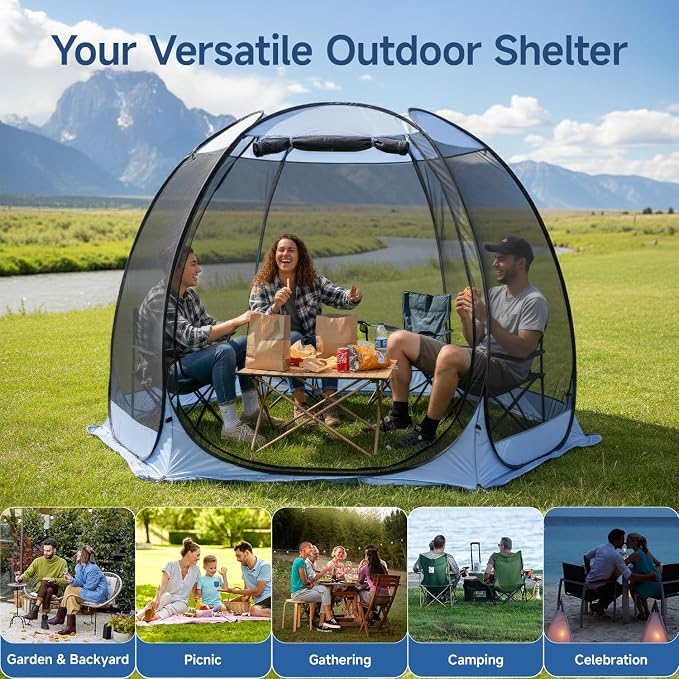 Alvantor Pop Up Screen House Tent, Instant Outdoor Gazebo - Image 7