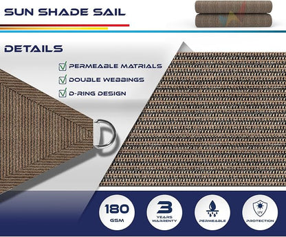 Windscreen4less 4' x 4' x 4' Sun Shade Sail Triangle Outdoor Canopy Cover UV - Image 3
