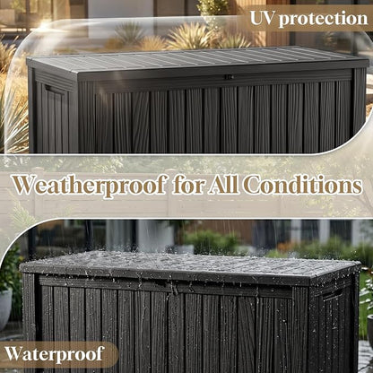 ROJIK 150 Gallon Outdoor Storage Box Waterproof, Weatherproof Deck Boxes - Image 5