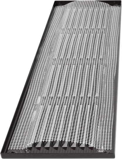 Repa Market Air Vent Cover 16x4 Inch (Outer Dimensions) Black Galvanized Steel Louvered Grill Cover with Mesh Screen - Wall or Ceiling Vent/HVAC Register - Indoor, Outdoor Ventilation Soffit Vent