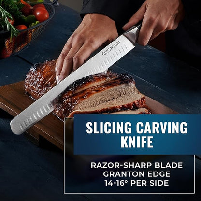Cutluxe Butcher Knife Set – BBQ Brisket, Breaking, Boning & Fillet knives - Carving Knife Set for Meat Cutting, Ultra Sharp German Steel, Full Tang, Ergonomic Handles – Artisan Series