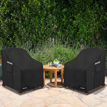 Outdoor Chair Covers 30"W x 34"D x 36"H,600D Heavy Duty Waterproof Patio Chair Cover,Outdoor Furniture Covers for Lawn/Garden Chiar,Black