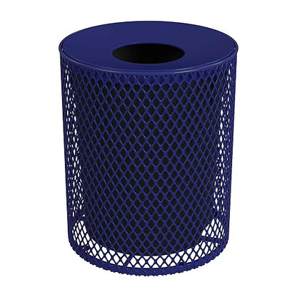Leisure Craft Heavy-Duty 32 Gallon Receptacle, Portable, Liner Included, Made with Heavy-Gauge Metal and a Durable Thermoplastic Coating, Commercial Outdoor Park Receptacle, Made in The USA