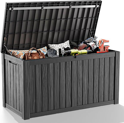 180 Gallon Outdoor Deck Box, Lockable Waterproof Outdoor Storage Boxes by MAIUSCOLI