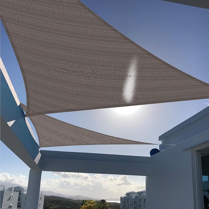 SUNNY GUARD Custom Size 18'x18'x25.5' Brown Sun Shade Sail Right Triangle UV by SUNNYGUARD