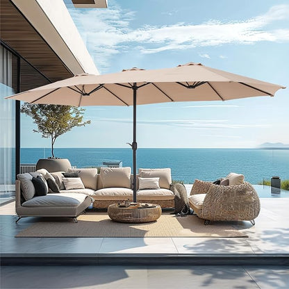 PHI VILLA 15ft Large Outdoor Patio Umbrella - Image 8