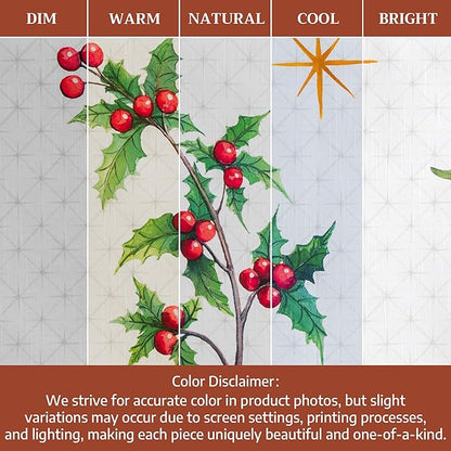 Maison d' Hermine Table Cloth Square Table 100% Cotton 54 x 54 Inches Fall Tablecloth Reusable Everyday Use for Thanksgiving Christmas Decorations Dining Farmhouse Party (Poinsettia Christmas)