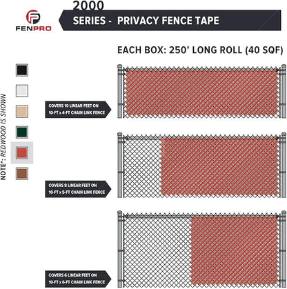 Chain Link Fence Privacy Tape (Redwood)