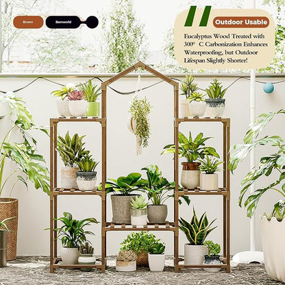 Bamworld Plant Stand Indoor Hanging Plant Shelf Outdoor Large Plant Rack | - Image 2