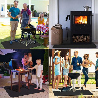 48×30 Inch Hearth Rug Fireproof, Under Grill Mats for Outdoor Grill, Fireproof Rugs for Fireplaces, Grill Mat Oil-Proof Water-Proof Protector for Decks, Patios and Indoor Grill
