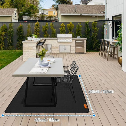 MODIGT 60"×48" Under Grill Mat for Outdoor Grill,Double-Side Fireproof & Heat-Resistant Outdoor Grill Mat,Protective Mat for Patio,Courtyard,Tabletop