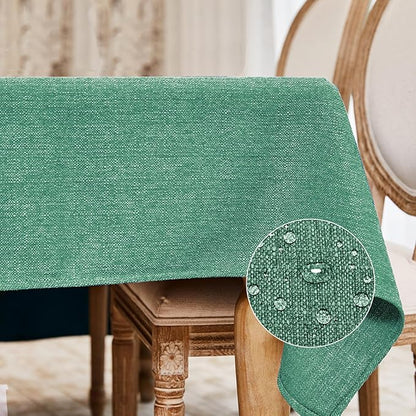 BALCONY & FALCON Rectangle Tablecloth Washable Wrinkle Resistant and Water Proof Table Cloth Decorative Linen Fabric Tablecloths for Dining Parties Kitchen Wedding Outdoor(Light Aqua Green, 57x118)